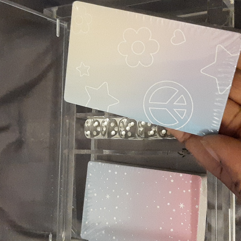 NWOT Playing Card Set with Dice and Display Case - Picture 8 of 9
